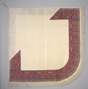 Printed Silk Turnover Shawl by Unbekannt