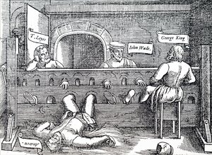 Prisoners Confined in Stocks by Unbekannt