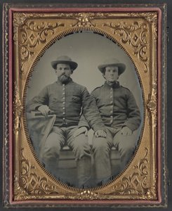 Private Charles Chapman of Company A, 10th Virginia Cavalry Regiment, left, and unidentified soldier by Unbekannt