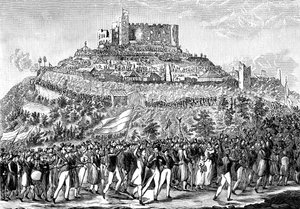Procession to Hambach Castle on 27th May 1832 by Unbekannt