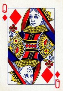 Queen of Diamonds from a deck of Goodall & Son Ltd. playing cards, c1940