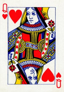 Queen of Hearts from a deck of Goodall & Son Ltd. playing cards