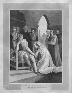 Queen of Richard II. Interceding for the Life of Sir Simon Burley, 1838 by Unbekannt