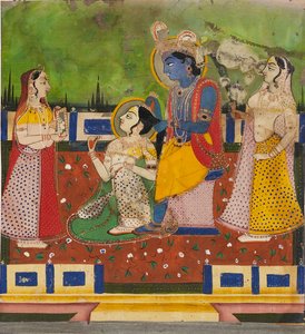 Radha and Krishna on a Terrace