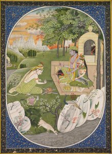 Rama, Sita and Lakshmana in the Forest, Page from the Ramayana Tales of God Rama