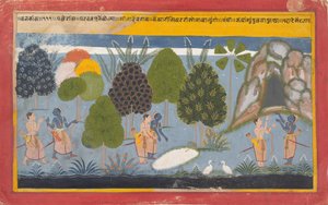 Rama and Lakshmana Search in Vain for Sita: Illustrated folio