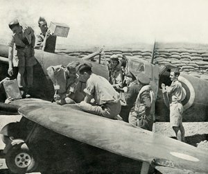 Refuelling and Re-arming Spitfire Fighters, Malta, World War II, 1942-1944