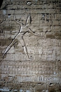 Relief of Rameses III Smiting Enemies, Mortuary Temple of Rameses III, Medinat Habu by Unbekannt