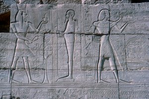 Relief showing Rameses II before Ptah, The Ramesseum, Temple of Rameses II, Luxor, Egypt, c1250 BC by Unbekannt