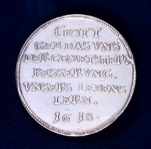 Reverse of a medal commemorating the brilliant comet of November 1618 by Unbekannt