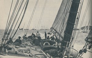 The largest British racing yachts compete during Cowes Week, 1937