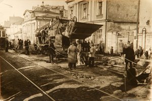 Roadworks in Tverskaya Street, Moscow, USSR