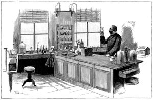 Robert Koch, German Bacteriologist and Physician in His Laboratory by Unbekannt
