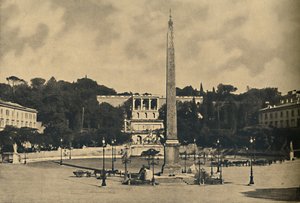 Roma - Obelisk, Fountains and Square of the Popolo. - Terraces of the Pincio Public Park