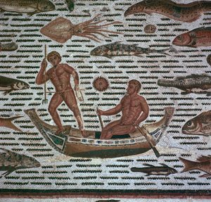 Roman Mosaic of Men Fishing