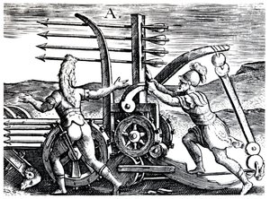 Roman Soldiers Using a War Engine Firing Multiple Arrows by Unbekannt