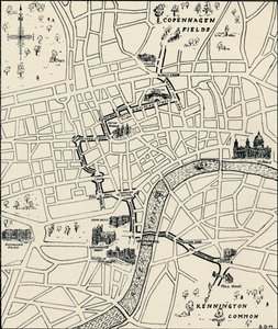 Route of the Protest March to Free the Tolpuddle Martyrs by Unbekannt