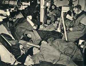 Royal Marines Sleeping in the Gunhouse of a Warship, World War II