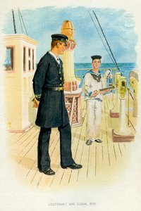 Royal Navy Lieutenant and signal boy by Unbekannt