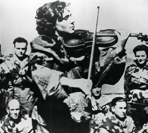 Russian Army Nurse Playing a Violin, Eastern Front, 1944 by Unbekannt