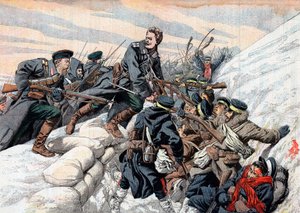 Russian Attack on the Japanese Trenches, Russo-Japanese War by Unbekannt