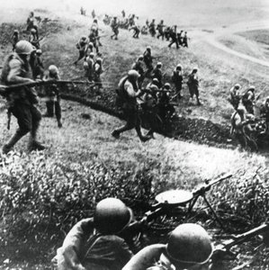 Russian Troops on the Counter-Attack, Mozdok Region, Northern Caucasus