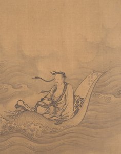 Sage Floating on Lotus Leaf by Unbekannt
