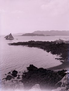 Sailing Boat off the Coast near Plymouth in Devon by Unbekannt
