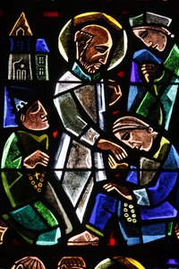 Saint-Corentin Cathedral, Quimper Stained glass: Saint Paul, Quimper, France