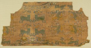 Samite fragment with hunters by Unbekannt