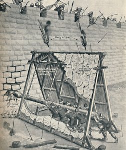 Saxons Battering Down a City Wall by Unbekannt