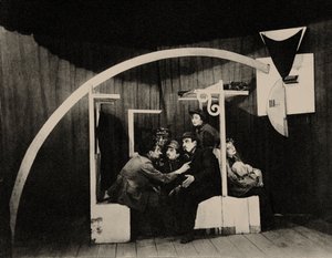Scene from the Play Agents by Sholem Aleichem. Set Designer Marc Chagall, 1921 by Unbekannt