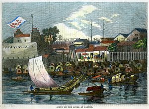 Scene on the River at Canton, China, c1840 by Unbekannt