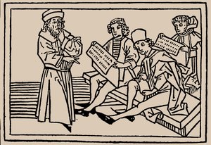 School Lessons. From Speculum Vitae Humanae by Rodericus Zamorensis by Unbekannt