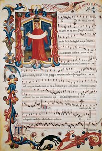Score with Illumination in Squarcialupi Codex, c.1410-1415 by Unbekannt