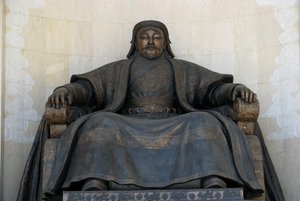 Seated Statue of Chingis Khan at the Parliament Building in Ulan Bator by Unbekannt