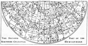 Second part of the star chart of the Northern Celestial Hemisphere showing constellations, 1747 by Unbekannt