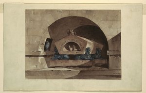 Sepulcher in Egyptian Style with Sphinxes and an Owl by Unbekannt