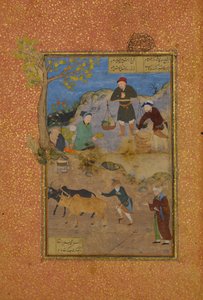 Shaikh Mahneh and the Villager, Folio 49r from a Mantiq al-tair Language of the Birds by Unbekannt