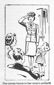 She Comes Home in Her Smart Uniform, 1940 by Unbekannt