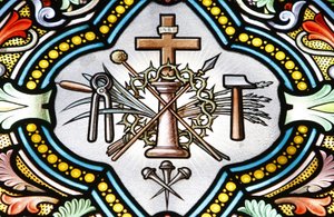 Shrine of Our Lady of La Salette Stained Glass Window Christian Symbols, La Salette, France by Unbekannt