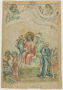 Single Leaf from a Biblia Pauperum: Christ Carrying the Cross (verso) by Unbekannt