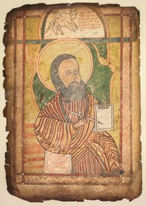 Single Leaf from a Gospel Book with a Portrait of St. Luke by Unbekannt