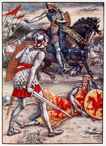 Sir Lancelot forbids Sir Bors to Slay the King