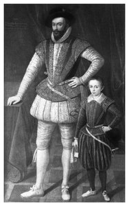 Sir Walter Raleigh and his son