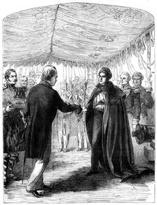 Sir Walter Scott Presenting the Cross of St Andrew to King George IV, 1822 by Unbekannt