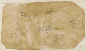 Six groups of fighting animals, 18th century