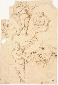 Sketches of Heads and Figures, 1600s