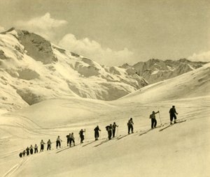 Skiing lesson, Arlberg, Austria by Unbekannt