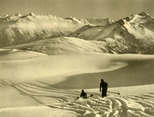 Skiing on the Gerlos Plateau, Austria, c1935 by Unbekannt